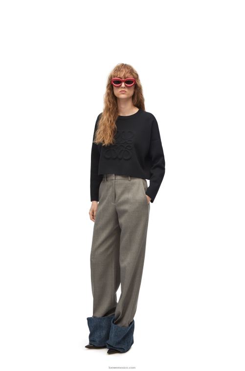 negro jersey con anagrama de lana Loewe R8J8Z1021 mujer