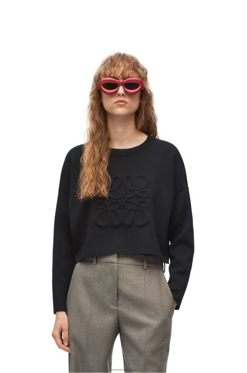 negro jersey con anagrama de lana Loewe R8J8Z1021 mujer