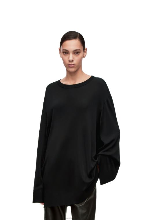 negro jersey de punto de viscosa con manga abierta Loewe R8J8Z955 mujer