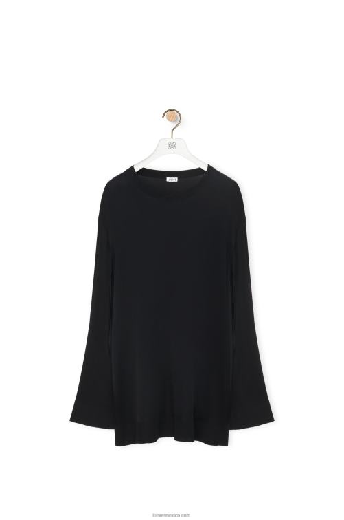 negro jersey de punto de viscosa con manga abierta Loewe R8J8Z955 mujer