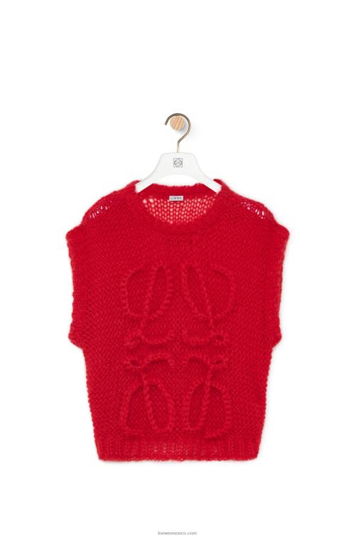 rojo chaleco anagrama de mohair Loewe R8J8Z775 mujer