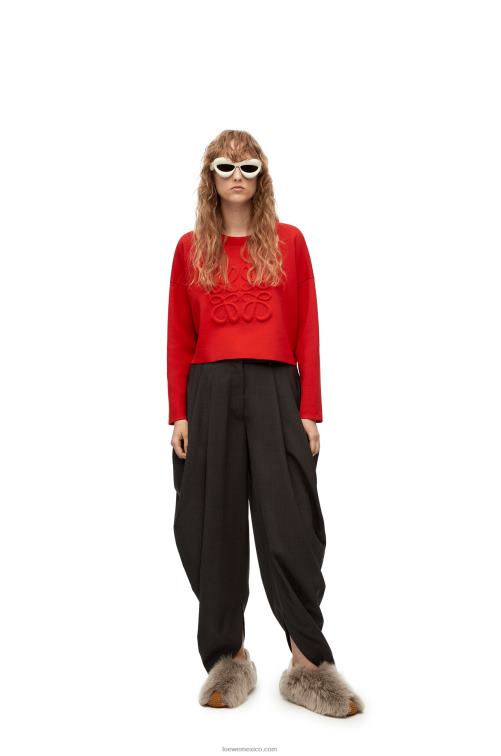 rojo jersey con anagrama de lana Loewe R8J8Z1022 mujer