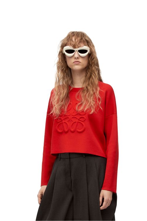 rojo jersey con anagrama de lana Loewe R8J8Z1022 mujer