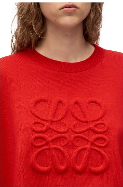 rojo jersey con anagrama de lana Loewe R8J8Z1022 mujer