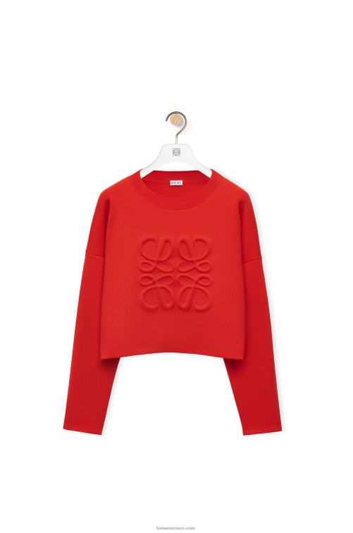 rojo jersey con anagrama de lana Loewe R8J8Z1022 mujer