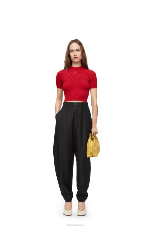 rojo jersey corto de cachemir Loewe R8J8Z957 mujer