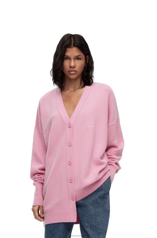 rosa cárdigan asimétrico de cachemira Loewe R8J8Z974 mujer