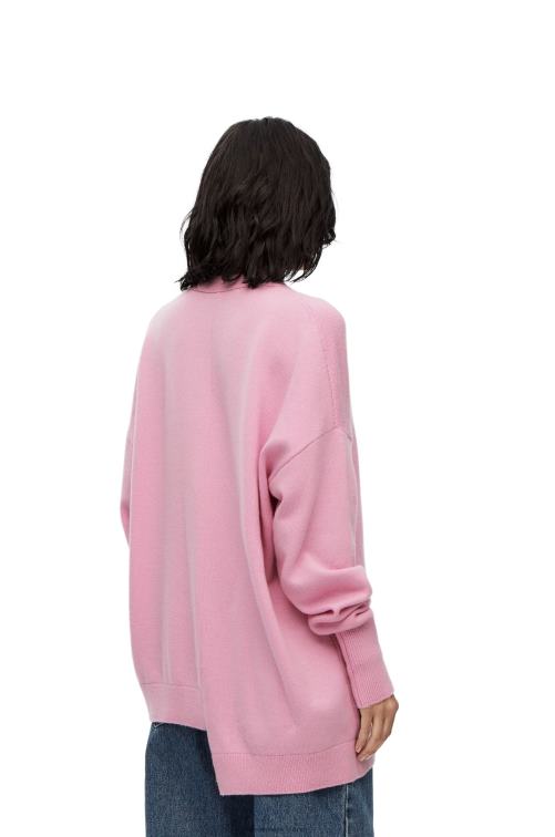 rosa cárdigan asimétrico de cachemira Loewe R8J8Z974 mujer