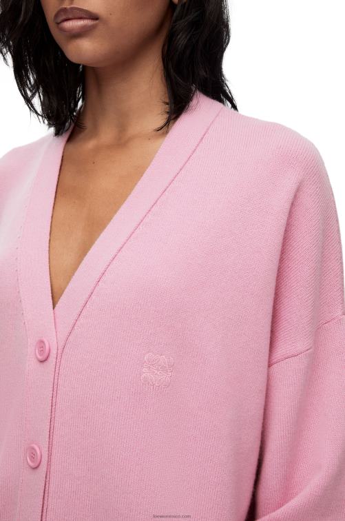 rosa cárdigan asimétrico de cachemira Loewe R8J8Z974 mujer