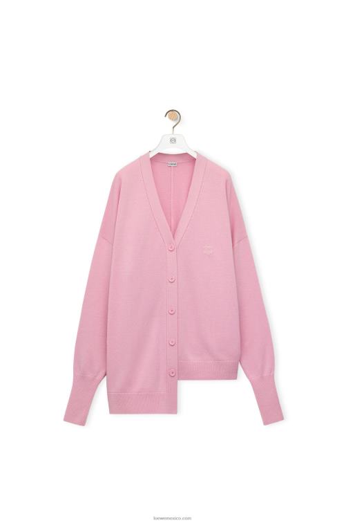 rosa cárdigan asimétrico de cachemira Loewe R8J8Z974 mujer