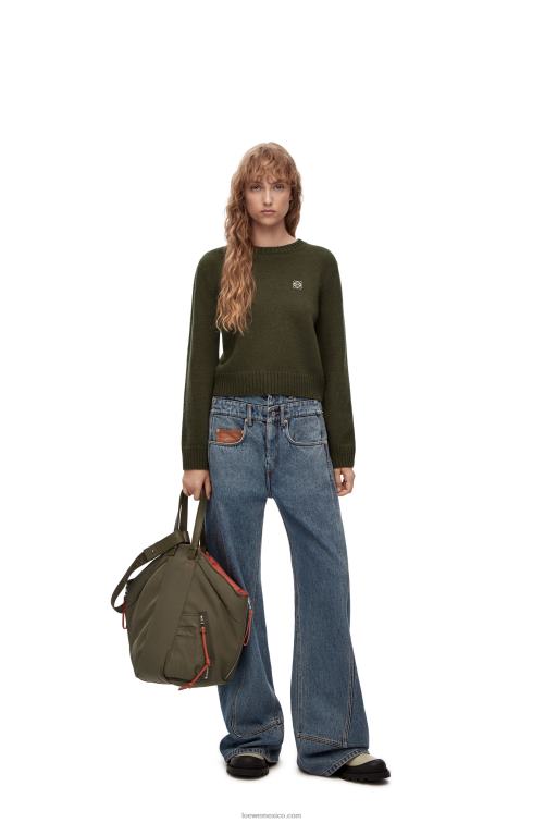 verde caqui jersey de lana Loewe R8J8Z979 mujer
