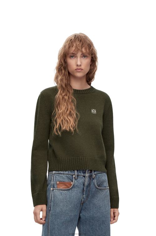 verde caqui jersey de lana Loewe R8J8Z979 mujer