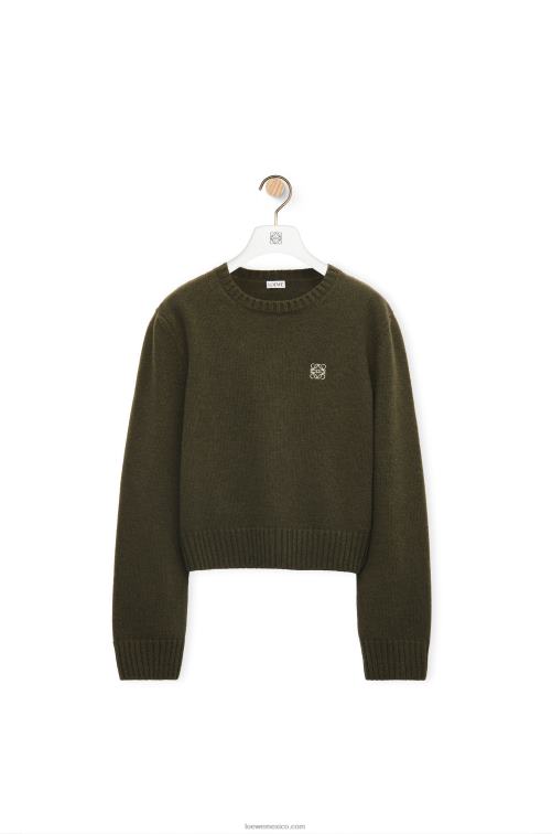 verde caqui jersey de lana Loewe R8J8Z979 mujer