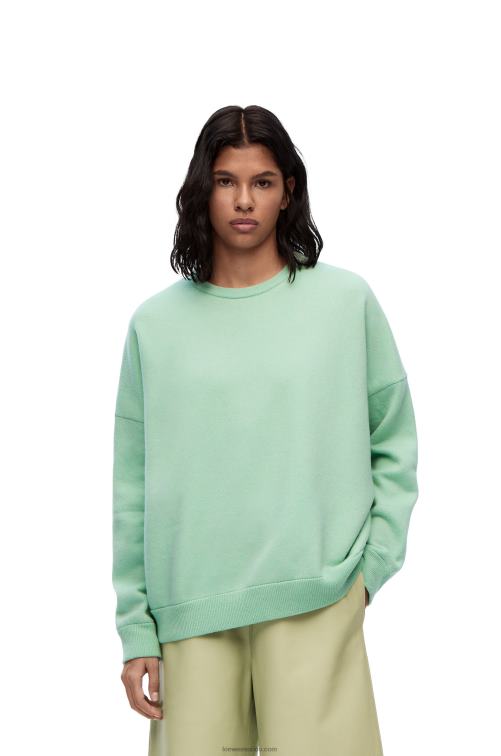 verde matcha jersey oversize de cachemir con cuello redondo Loewe R8J8Z1001 mujer