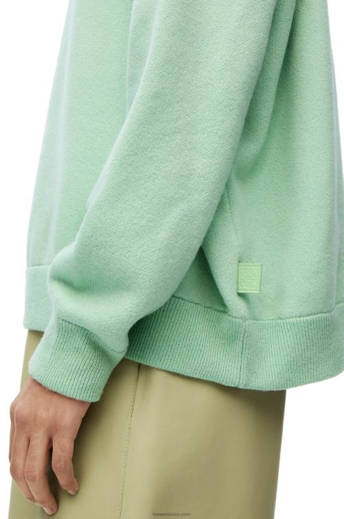 verde matcha jersey oversize de cachemir con cuello redondo Loewe R8J8Z1001 mujer