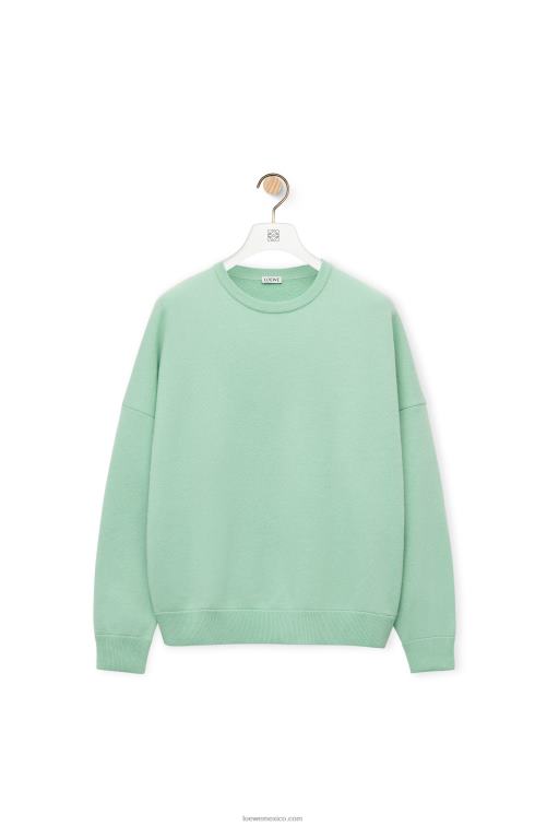 verde matcha jersey oversize de cachemir con cuello redondo Loewe R8J8Z1001 mujer