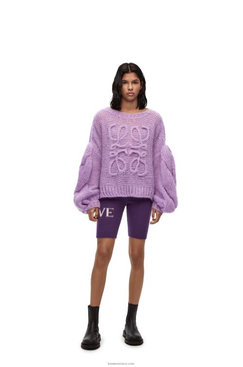 violeta parma jersey con anagrama de mohair Loewe R8J8Z1019 mujer