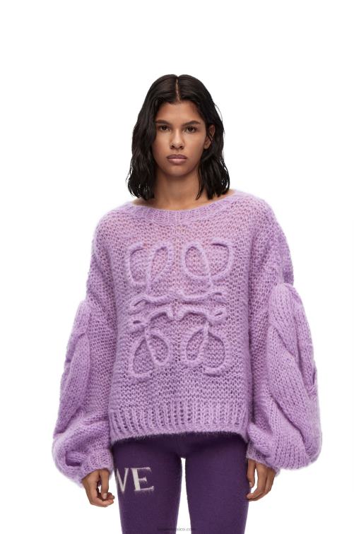 violeta parma jersey con anagrama de mohair Loewe R8J8Z1019 mujer