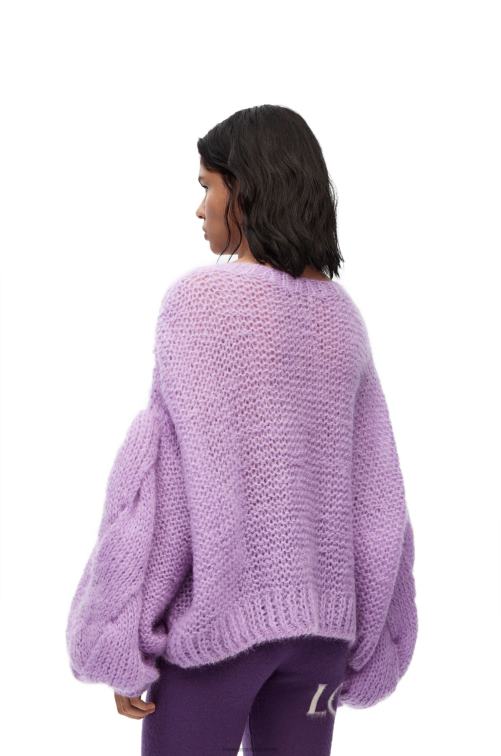 violeta parma jersey con anagrama de mohair Loewe R8J8Z1019 mujer