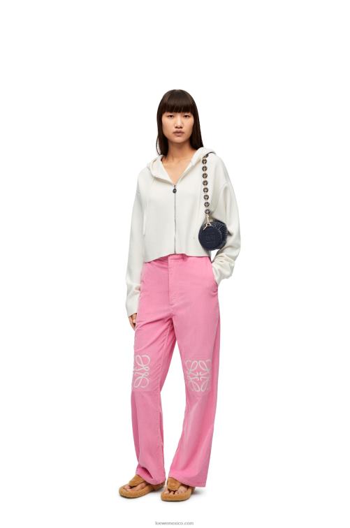 blanco sudadera con cremallera y anagrama de lana Loewe R8J8Z779 mujer