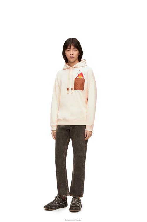 crudo sudadera con capucha y parche de cuero calcifer en algodón Loewe R8J8Z842 mujer