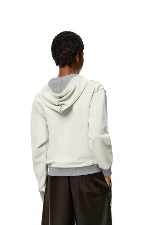 mezcla de grises Sudadera con capucha y corte estándar de algodón con anagrama Loewe R8J8Z824 mujer