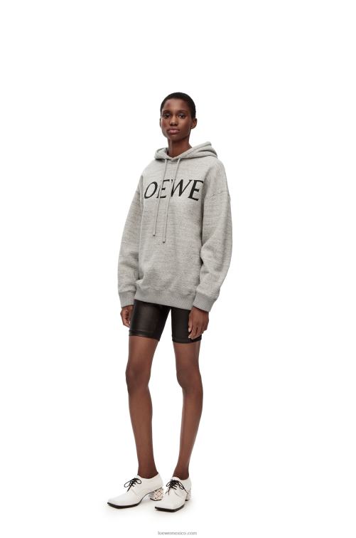 mezcla de grises sudadera con capucha extragrande de algodón Loewe R8J8Z810 mujer