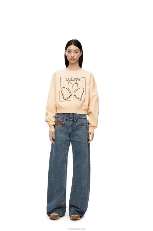 Marfil sudadera con conejito de algodón Loewe R8J8Z805 mujer