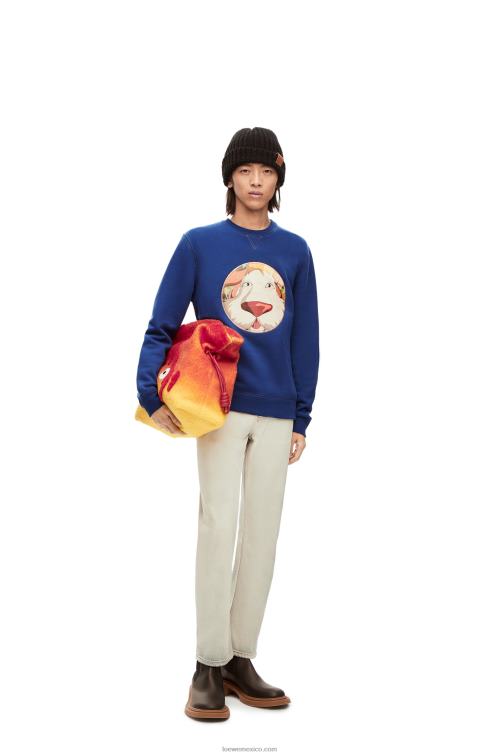 azul índigo sudadera heen de algodón Loewe R8J8Z841 mujer