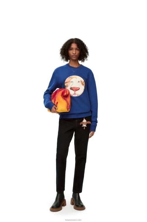 azul índigo sudadera heen de algodón Loewe R8J8Z841 mujer