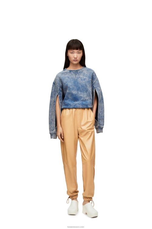 mezclilla lavada sudadera alargada de felpa de algodón Loewe R8J8Z803 mujer