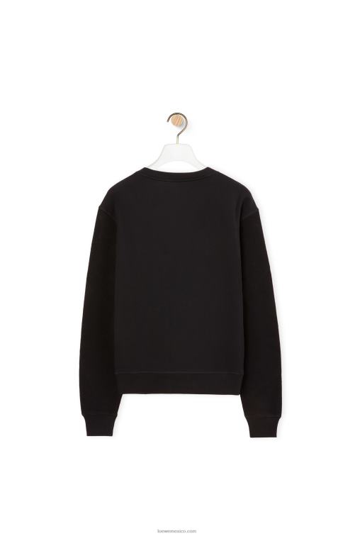 negro Sudadera regular fit de algodón con anagrama Loewe R8J8Z838 mujer