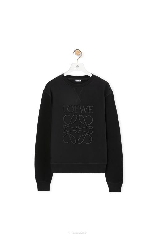 negro Sudadera regular fit de algodón con anagrama Loewe R8J8Z838 mujer