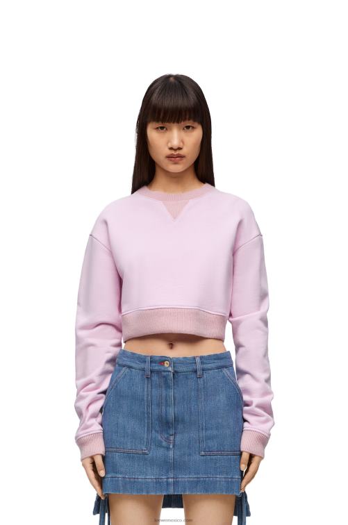rosa británica sudadera corta de algodón Loewe R8J8Z778 mujer