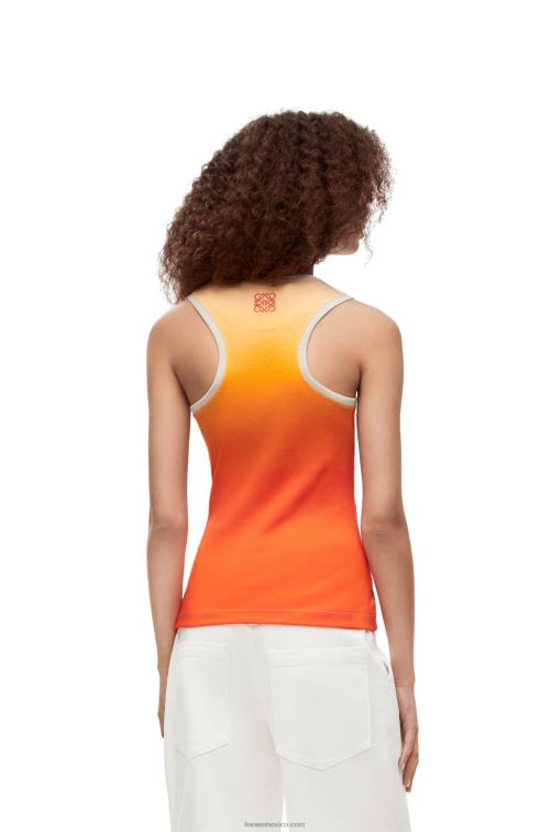 Amarillo naranja camiseta sin mangas hinojo de algodón Loewe R8J8Z788 mujer