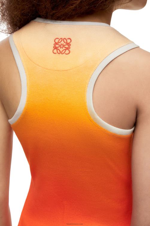 Amarillo naranja camiseta sin mangas hinojo de algodón Loewe R8J8Z788 mujer