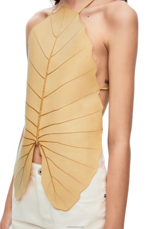 beige parte superior de la hoja de alocasia Loewe R8J8Z861 mujer