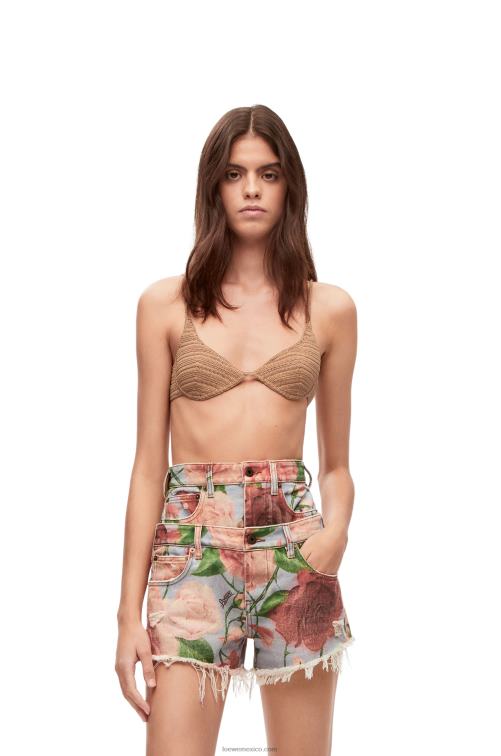 beige sujetador de ganchillo en algodón Loewe R8J8Z868 mujer