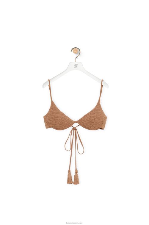beige sujetador de ganchillo en algodón Loewe R8J8Z868 mujer
