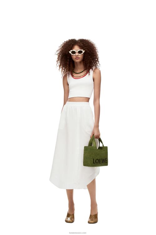 blanco camiseta sin mangas de algodón con adornos Loewe R8J8Z785 mujer