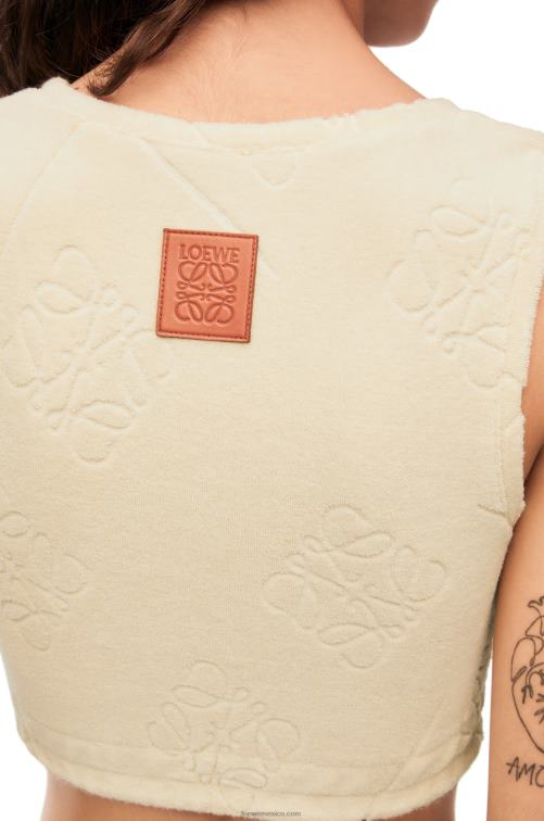 crudo top de algodón con anagrama en jacquard Loewe R8J8Z862 mujer