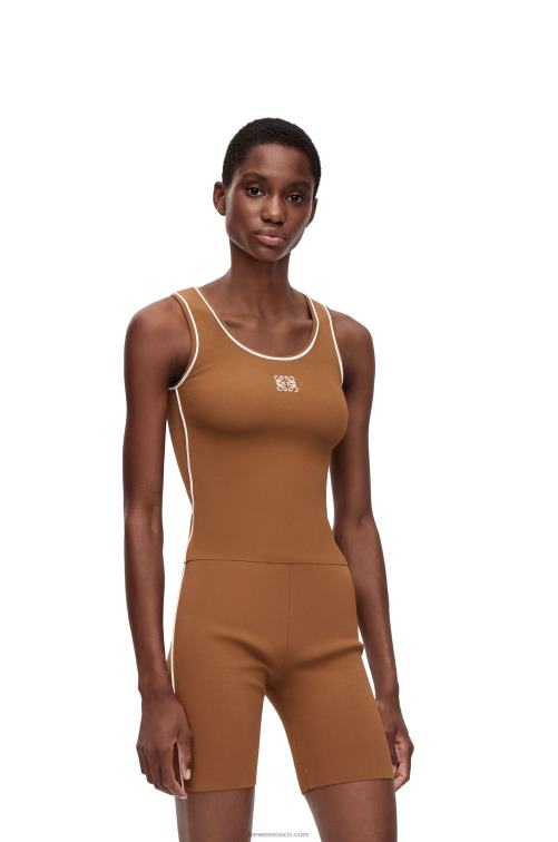 marrón camiseta sin mangas de viscosa Loewe R8J8Z940 mujer