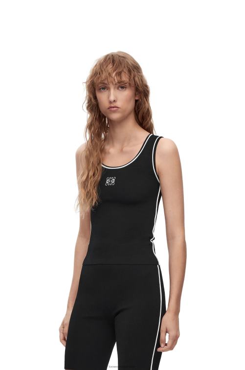 negro camiseta sin mangas de viscosa Loewe R8J8Z939 mujer