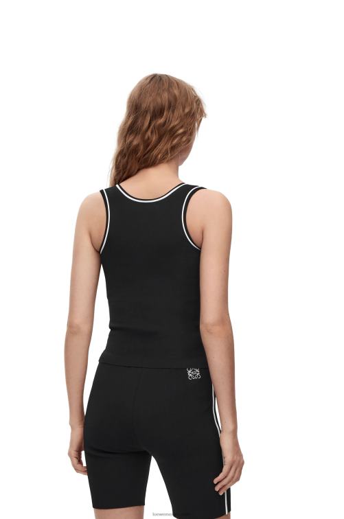 negro camiseta sin mangas de viscosa Loewe R8J8Z939 mujer