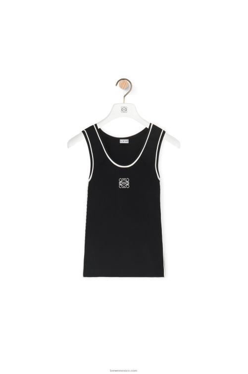 negro camiseta sin mangas de viscosa Loewe R8J8Z939 mujer
