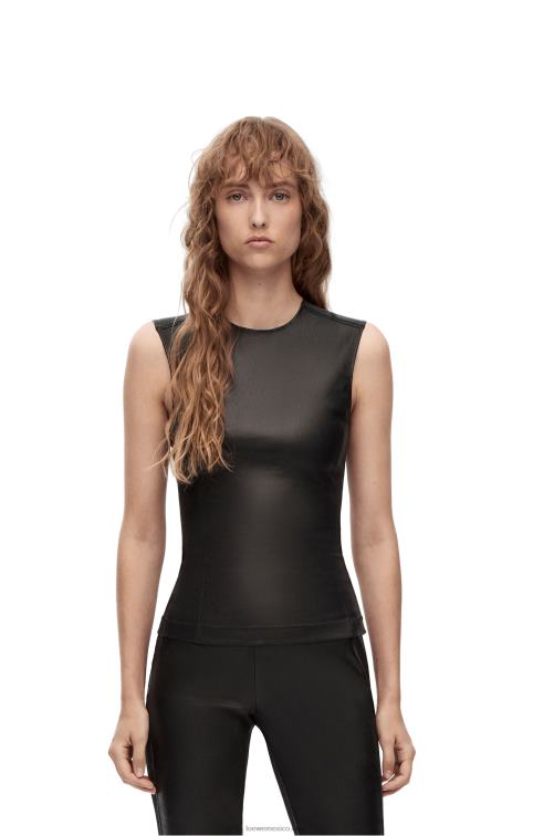 negro camiseta sin mangas stretch de napa Loewe R8J8Z919 mujer