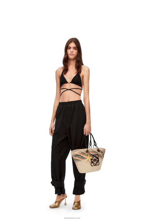 negro top de bikini con anagrama en punto técnico Loewe R8J8Z948 mujer