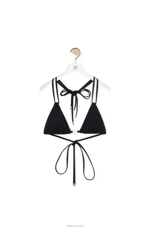 negro top de bikini con anagrama en punto técnico Loewe R8J8Z948 mujer