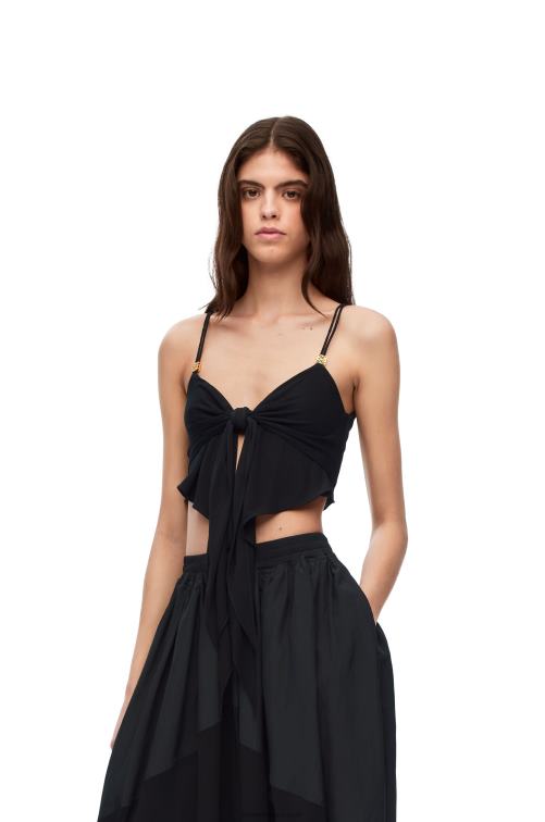 negro top de doble capa en viscosa Loewe R8J8Z872 mujer