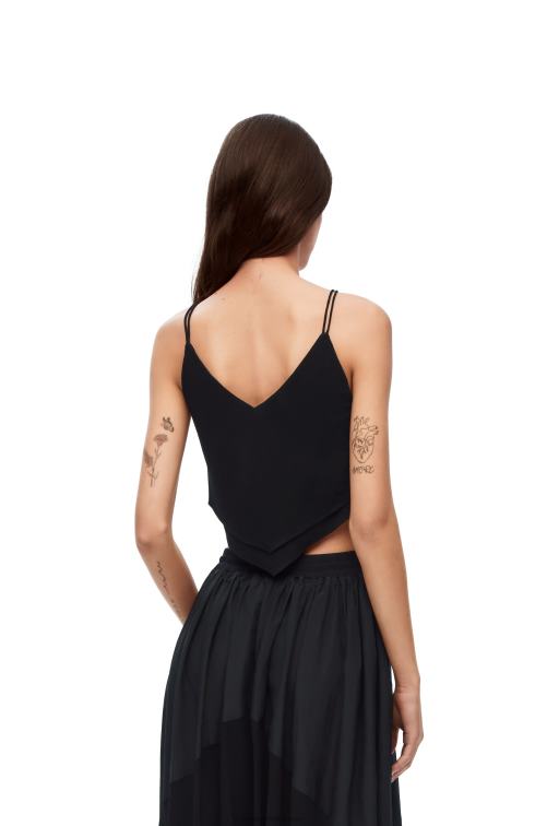 negro top de doble capa en viscosa Loewe R8J8Z872 mujer